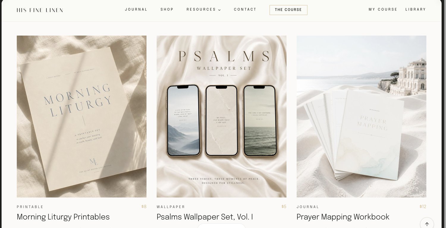 The shop, with real products and checkout that runs itself.